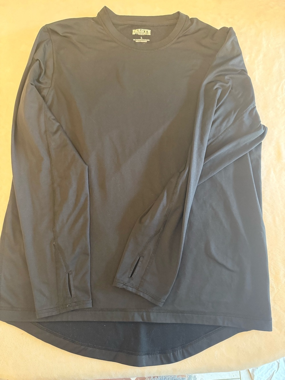Black Duluth Long Sleeve base layer with Thumbholes